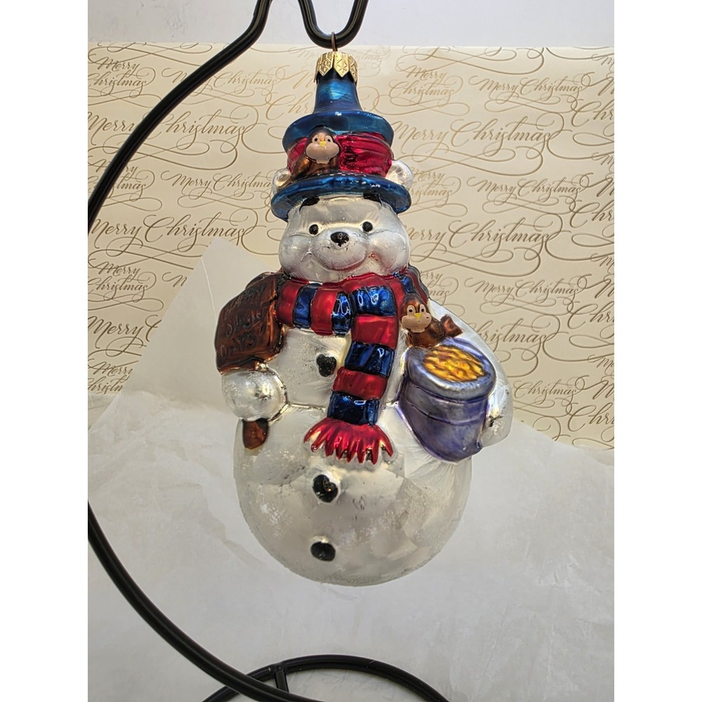 Christopher Radko Disney Winnie Pooh Snowman 1998 98-DIS-31 7" Poland Ornament